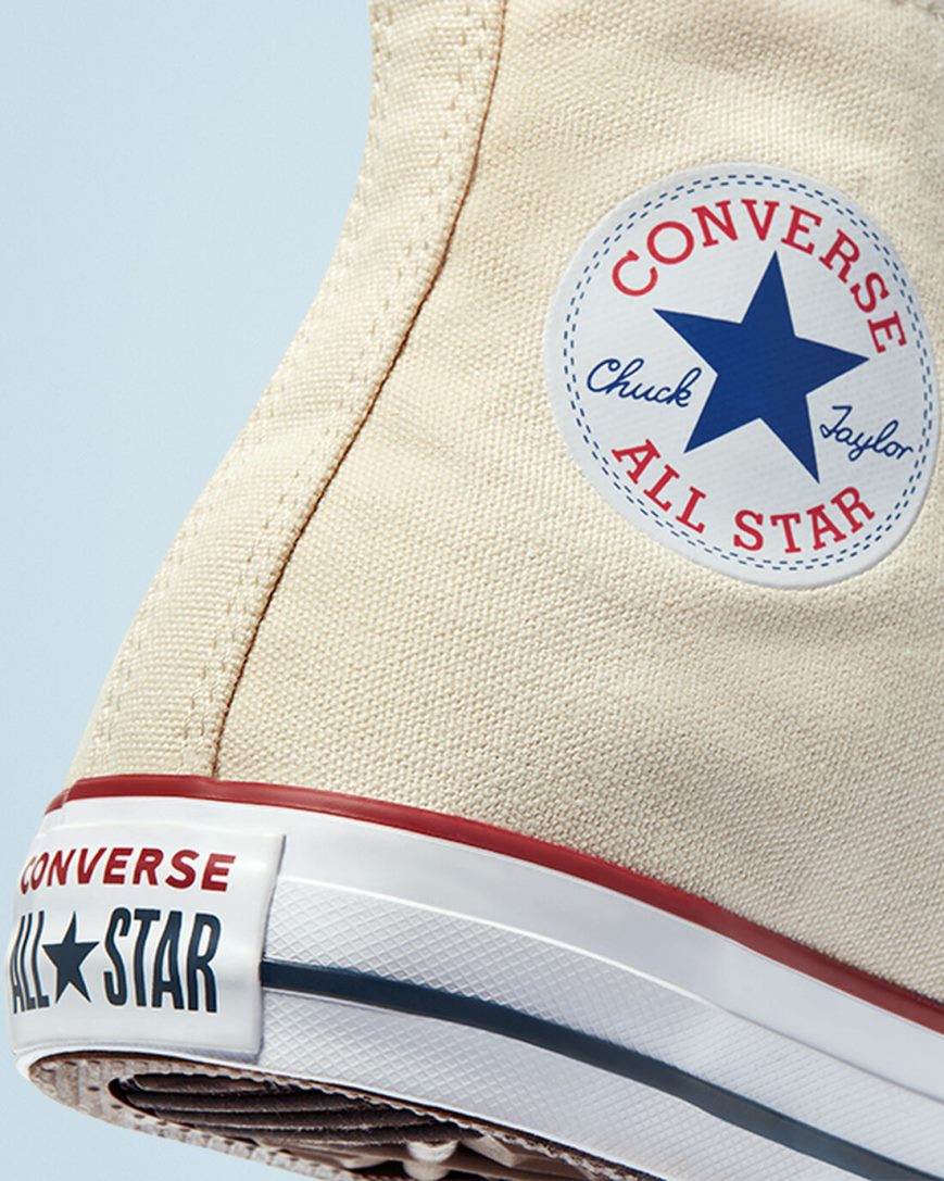 Tenisi Inalti Barbati Converse Chuck Taylor All Star Clasici Bej Albi | RO OQ13PZ087